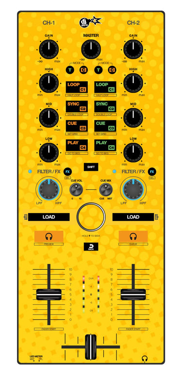 Reloop Mixtour Skin Gradienter Yellow